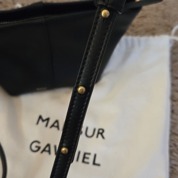 Mansur Gavriel Mini Tulipano Black Leather Crossbody Bag - Picture 6 of 8